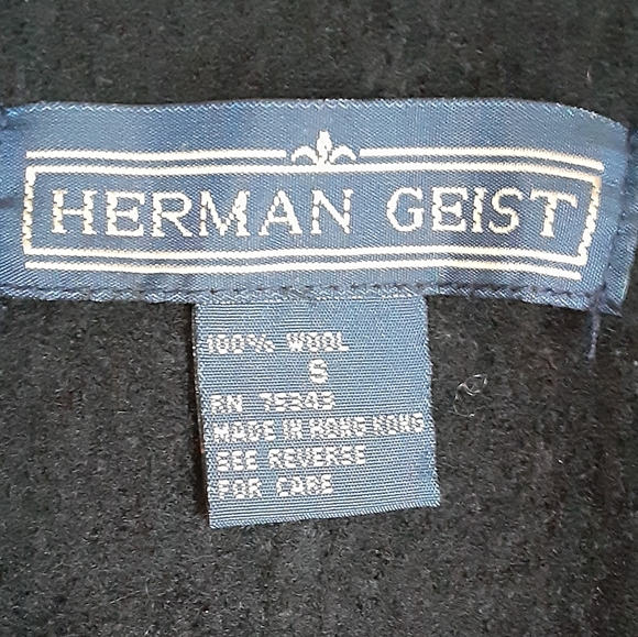 Herman Geist black 100% wool peacoat size small - Picture 6 of 7